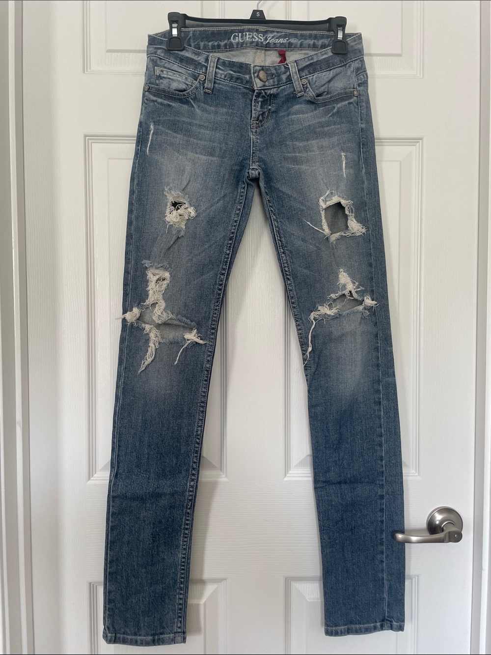 GUESS Foxy Distressed Light Blue Skinny Jeans